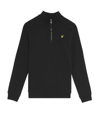 Lyle & Scott winter sweater jongens - zwart - 1/4 rits