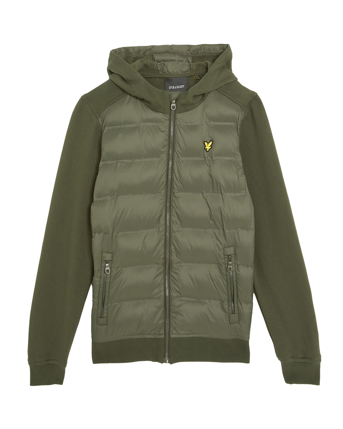 Lyle & Scott winter hybrid hoodie jongens - donker groen afbeelding