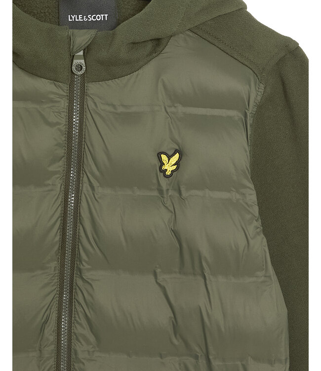 Lyle & Scott winter hybrid hoodie jongens - donker groen