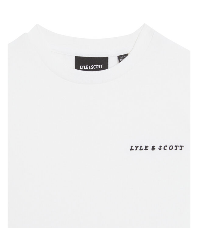 Lyle & Scott winter t-shirt jongens - wit - geborduurd