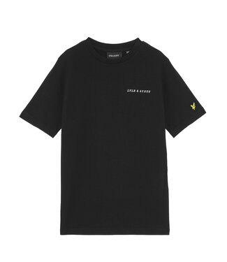 Lyle & Scott winter t-shirt jongens - zwart - geborduurd