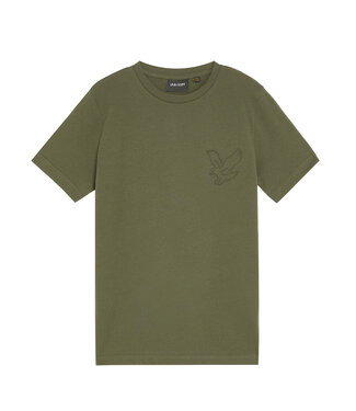 Lyle & Scott winter t-shirt jongens - donker groen - gebroduurd