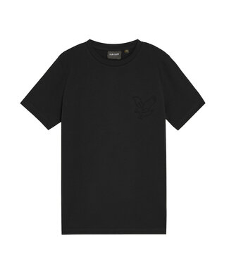 Lyle & Scott winter t-shirt jongens - zwart - gebroduurd