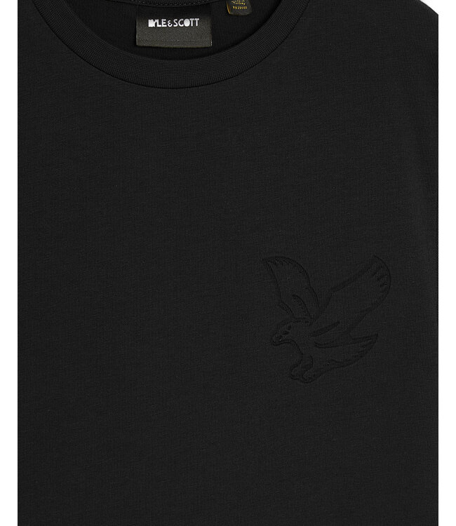 Lyle & Scott winter t-shirt jongens - zwart - gebroduurd