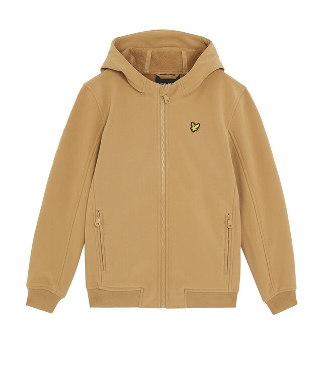Lyle & Scott winter softshell jas jongens - bruin - capuchon