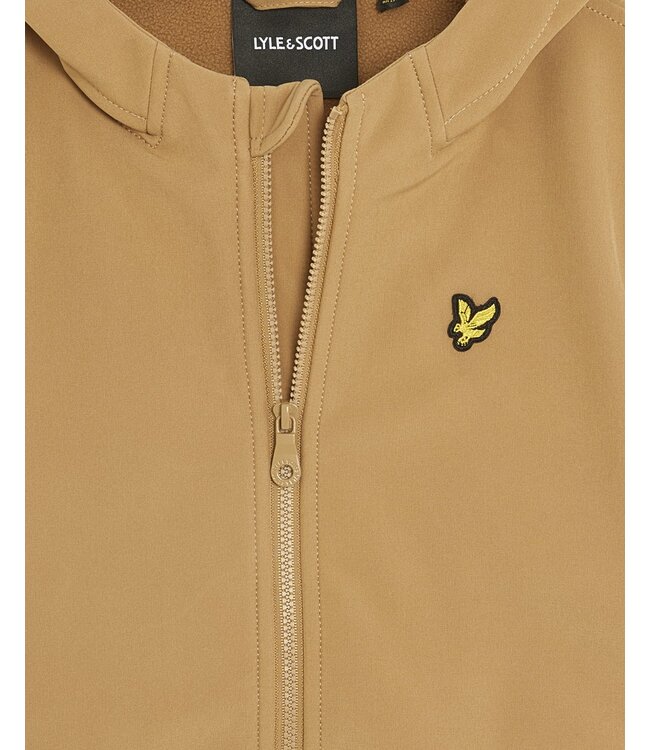 Lyle & Scott winter softshell jas jongens - bruin - capuchon