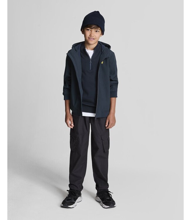 Lyle & Scott winter softshell jas jongens - donker navy blauw - capuchon