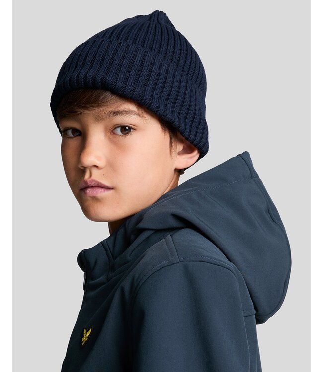 Lyle & Scott winter softshell jas jongens - donker navy blauw - capuchon