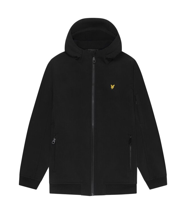 Lyle & Scott winter softshell jas jongens - zwart - capuchon