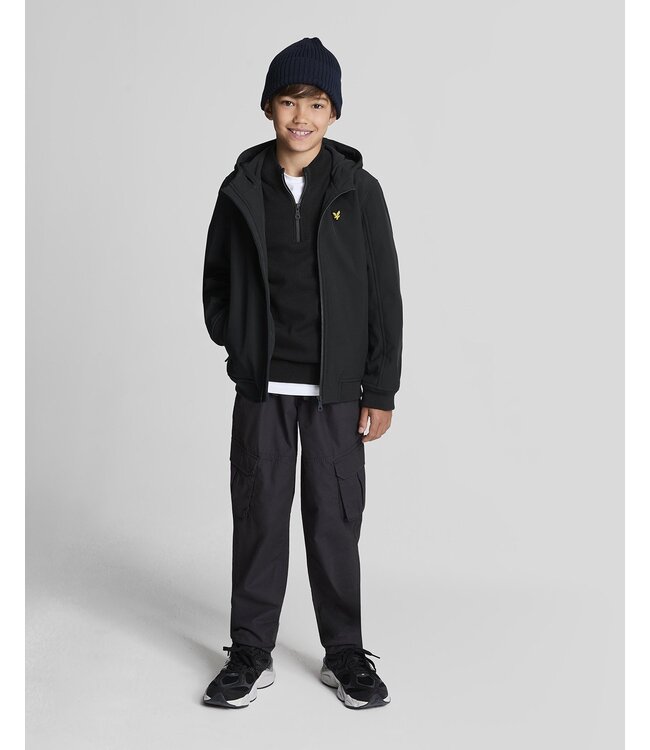 Lyle & Scott winter softshell jas jongens - zwart - capuchon