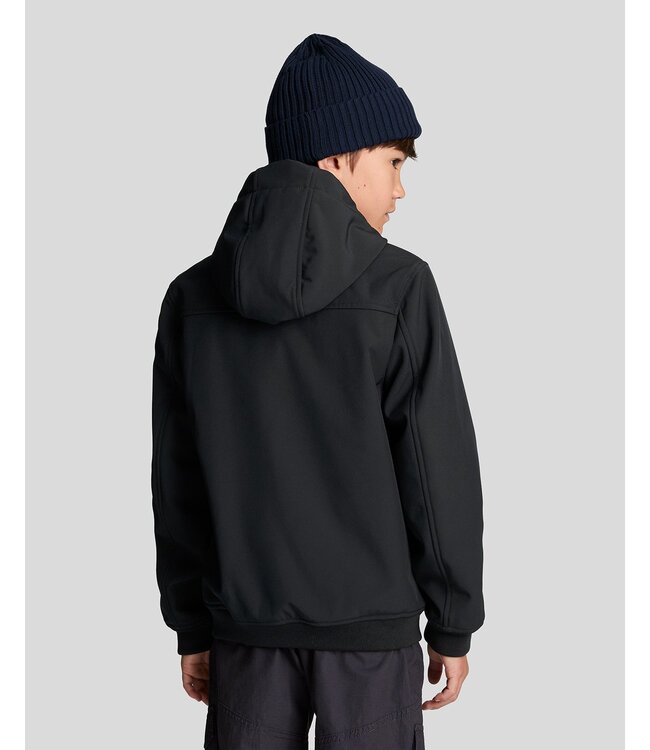 Lyle & Scott winter softshell jas jongens - zwart - capuchon