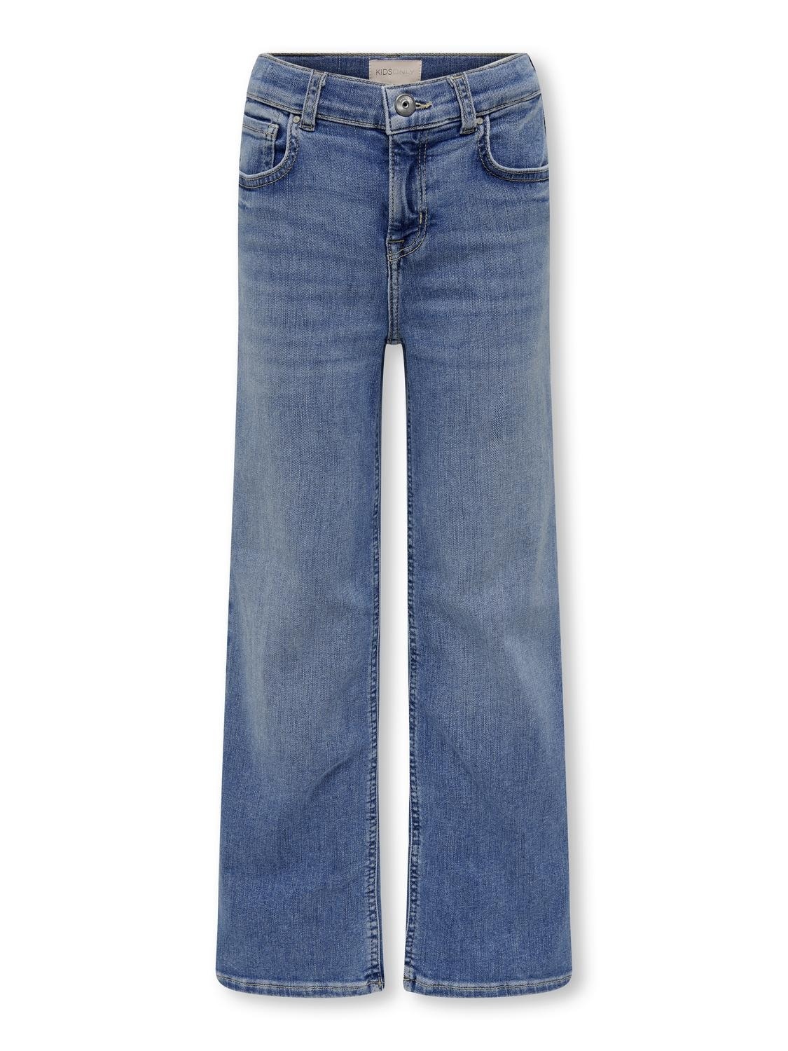 Kids ONLY winter jeansbroek meisjes - blauw - KogMadison - wide leg fit afbeelding