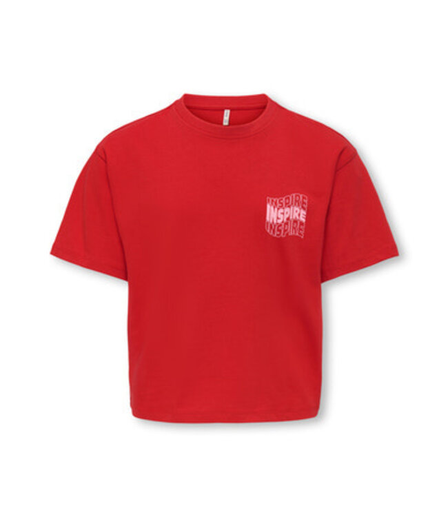 Kids ONLY winter top meisjes - rood - KogJasmine - box fit, korte mouw