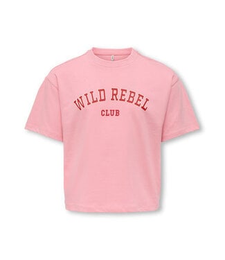 Kids ONLY winter top meisjes - roze - KogJasmine - box fit, korte mouw