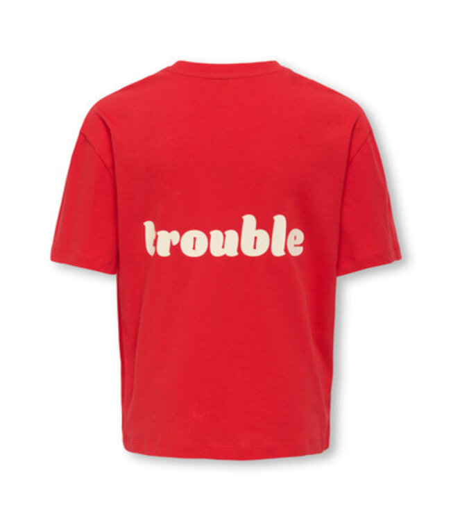 Kids ONLY winter top meisjes - rood - KogEllie - oversize fit, korte mouw