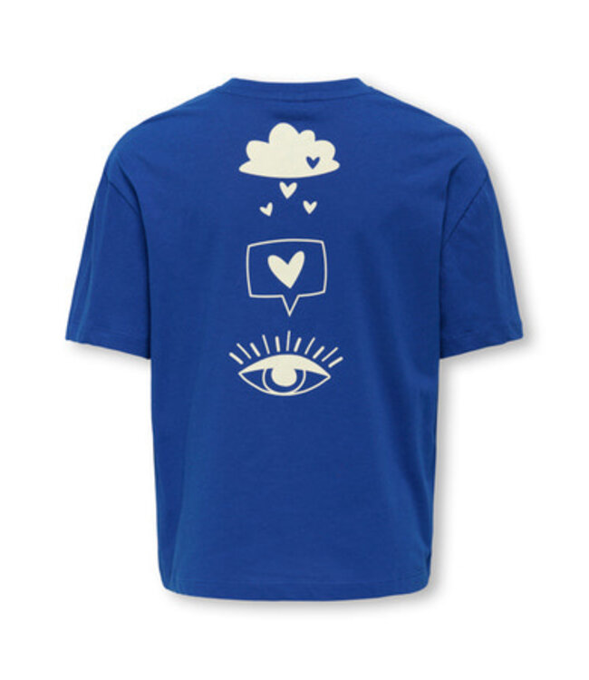 Kids ONLY winter top meisjes - blauw - KogEllie - oversize fit, korte mouw