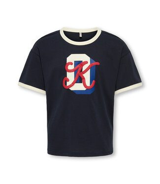 Kids ONLY winter top meisjes - blauw - KogPella - loose fit, korte mouw