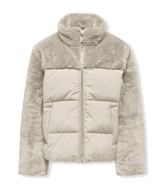 Kids ONLY winter winterjas meisjes - beige - KogWanja - puffer