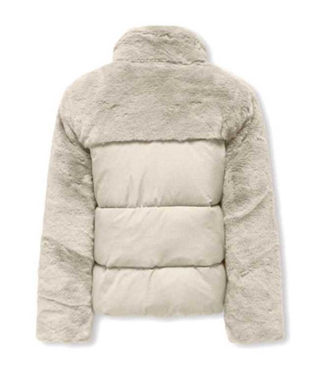 Kids ONLY winter winterjas meisjes - beige - KogWanja - puffer