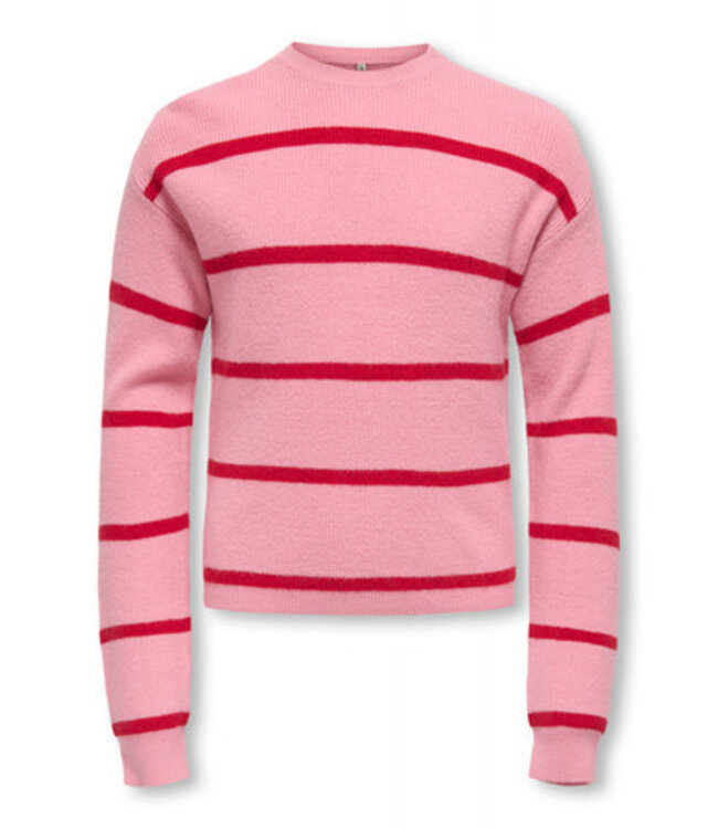 Kids ONLY winter sweater meisjes - roze - KogFranca - loose fit, gebreid