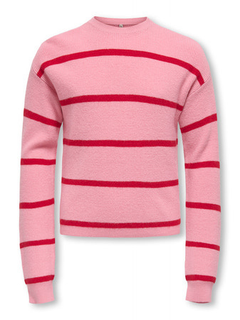 Kids ONLY winter sweater meisjes - roze - KogFranca - loose fit, gebreid afbeelding
