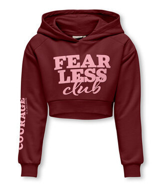 Kids ONLY winter hoodie meisjes - rood - KogDiana - cropped fit