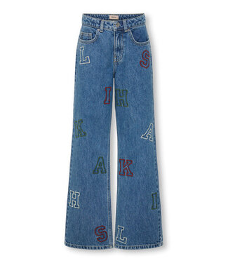 Kids ONLY winter jeansbroek meisjes - blauw - KogJuicy - wide leg fit