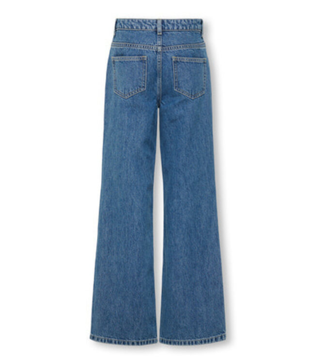 Kids ONLY winter jeansbroek meisjes - blauw - KogJuicy - wide leg fit