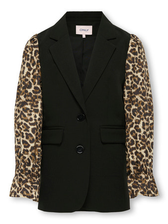 Kids ONLY winter blazer meisjes - zwart - KogKira - oversize fit afbeelding
