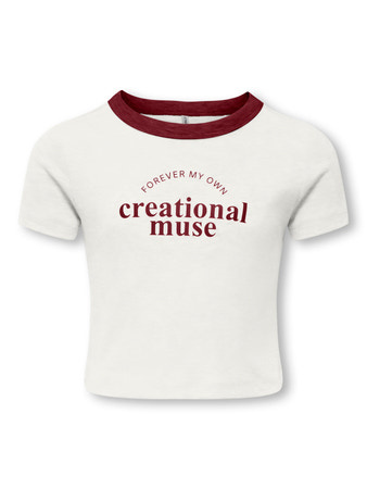 Kids ONLY winter top meisjes - wit - KogVasity - tight fit, korte mouw afbeelding