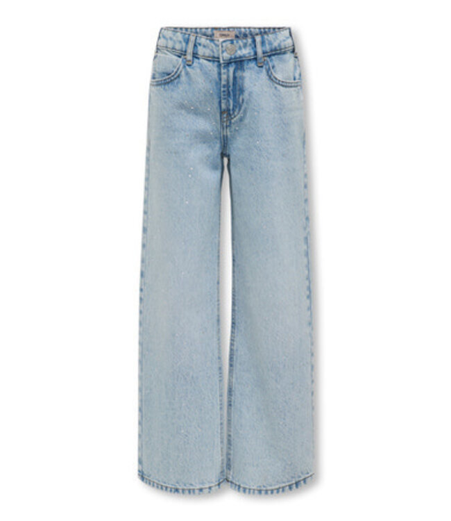 Kids ONLY winter jeansbroek meisjes - blauw - KogCobain - straight fit, glitter steentjes