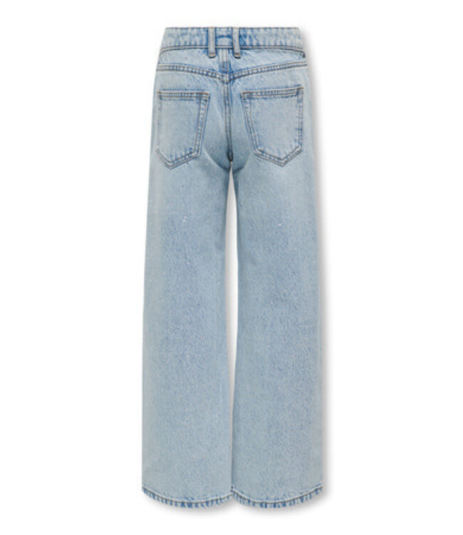 Kids ONLY winter jeansbroek meisjes - blauw - KogCobain - straight fit, glitter steentjes