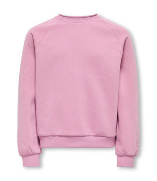 Kids ONLY winter sweater meisjes - roze - KogZenna - oversize fit, glitter steentjes