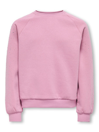 Kids ONLY winter sweater meisjes - roze - KogZenna - oversize fit, glitter steentjes afbeelding