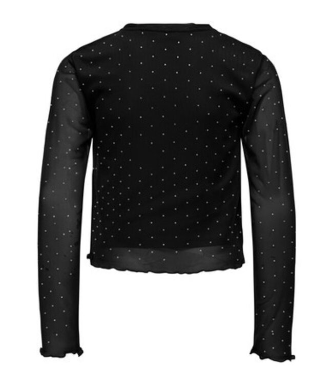 Kids ONLY winter top meisjes - zwart - KogJada - regular fit, longsleeve, glitter steentjes