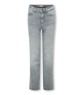 Kids ONLY winter jeansbroek meisjes - grijs - KogJuicy - wide leg fit