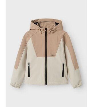 Name it winter softshell jas jongens - beige - NknAlf