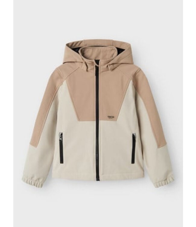 Name it winter softshell jas jongens - beige - NknAlf
