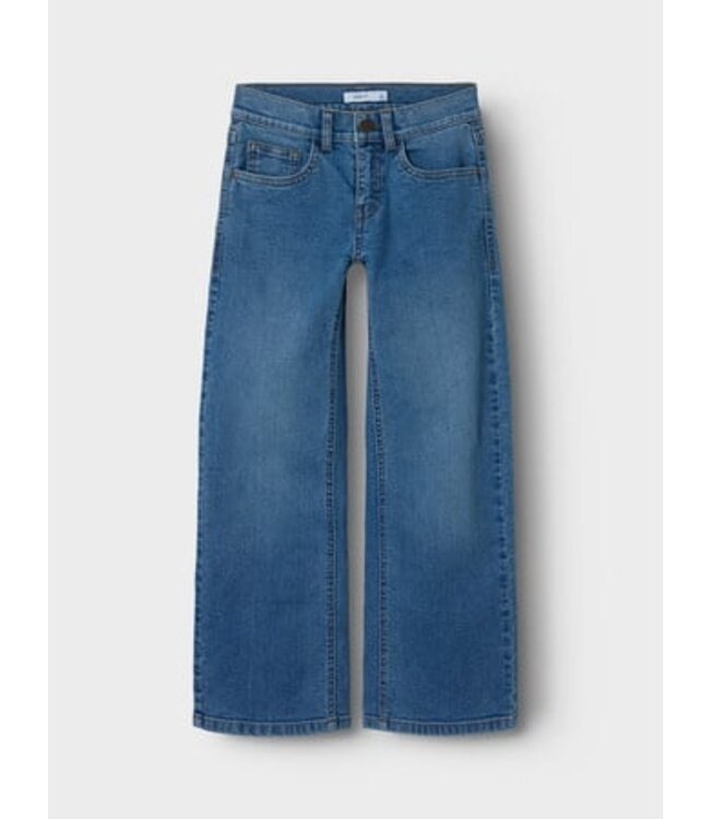 Name it winter jeansbroek meisjes - blauw - wide leg fit - NkfRose