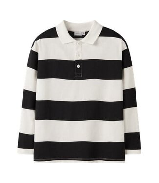 Name it winter polo t-shirt jongens - zwart - relaxed fit - NkmNutiva