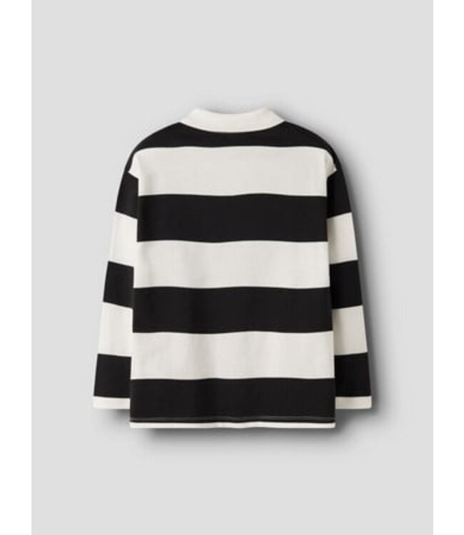 Name it winter polo t-shirt jongens - zwart - relaxed fit - NkmNutiva