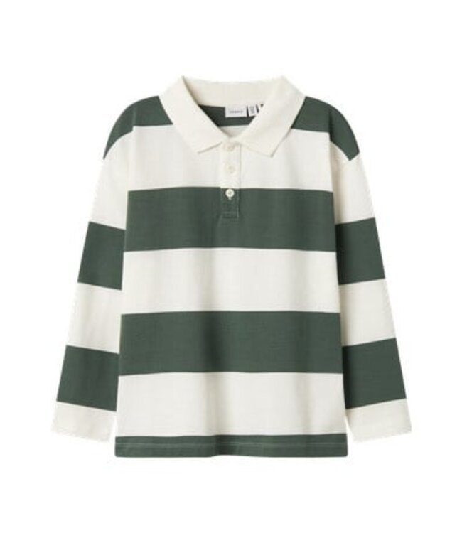 Name it winter polo t-shirt jongens - groen - relaxed fit - NkmNutiva
