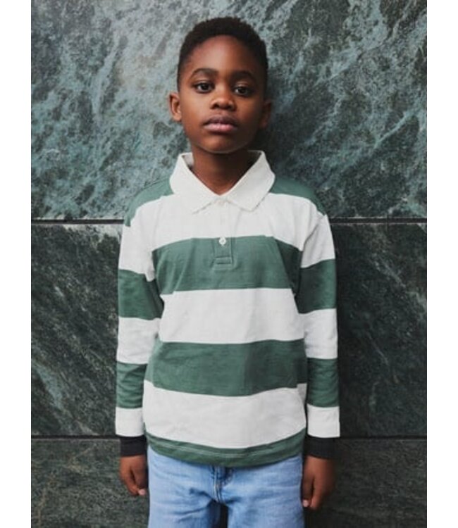 Name it winter polo t-shirt jongens - groen - relaxed fit - NkmNutiva