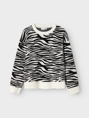 Name it winter sweater meisjes - zwart - oversize fit, gebreid - NkfOrkide afbeelding
