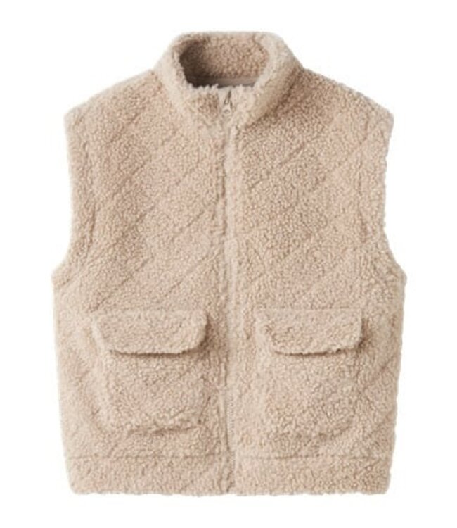 Name it winter vest meisjes - beige - teddy - NkfNila