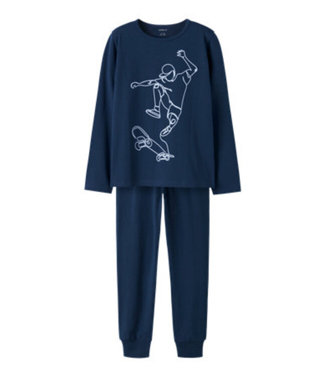 Name it winter pyjama jongens - blauw - NkmNightset