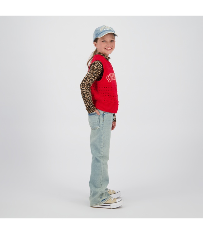 Vingino winter jeansbroek meisjes - blauw - Carey - straight flare fit