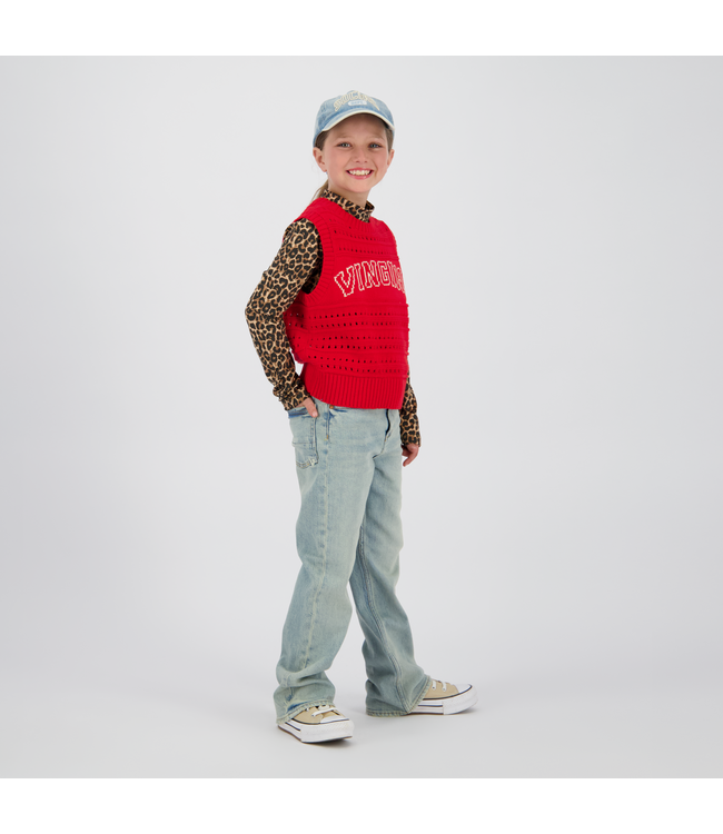 Vingino winter jeansbroek meisjes - blauw - Carey - straight flare fit