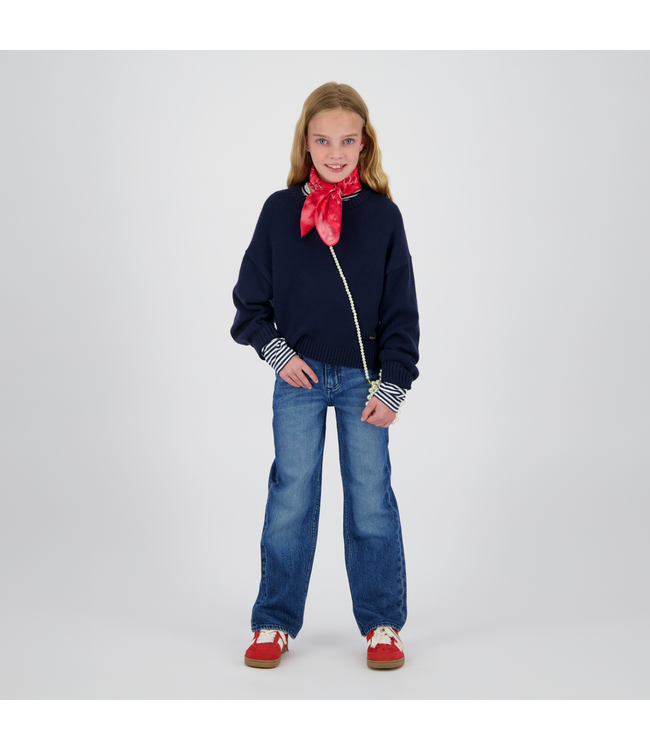 Vingino winter jeansbroek meisjes - donker blauw - Cecile - wide leg fit