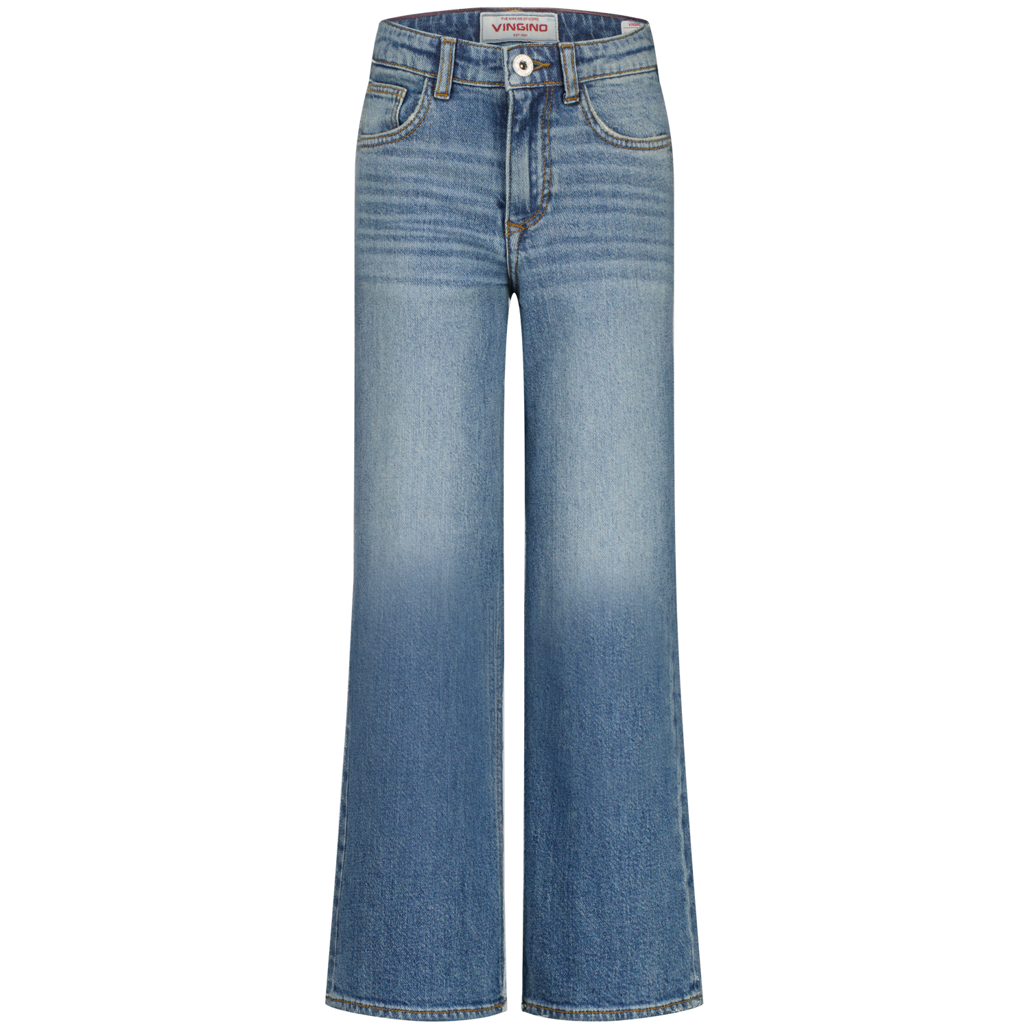 Vingino winter jeansbroek meisjes - blauw - Carlice - extra wide leg fit afbeelding
